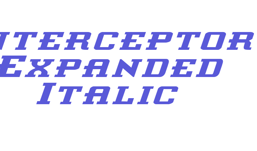 Interceptor Expanded Italic Font