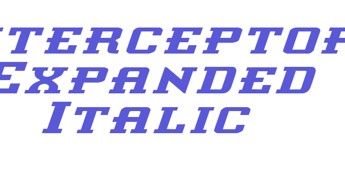 Interceptor Expanded Italic Font Download