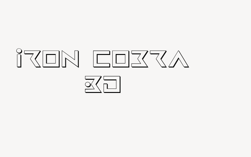 Iron Cobra 3D Font