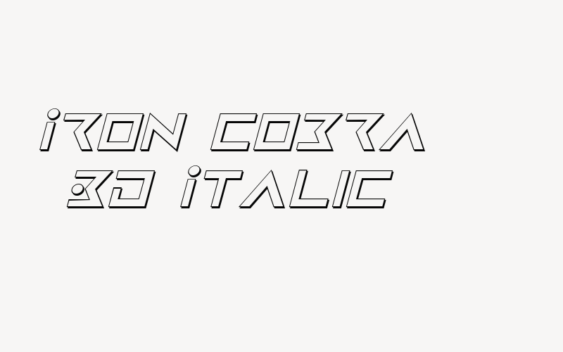 Iron Cobra 3D Italic Font