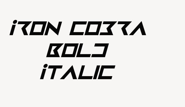 Iron Cobra Bold Italic Font