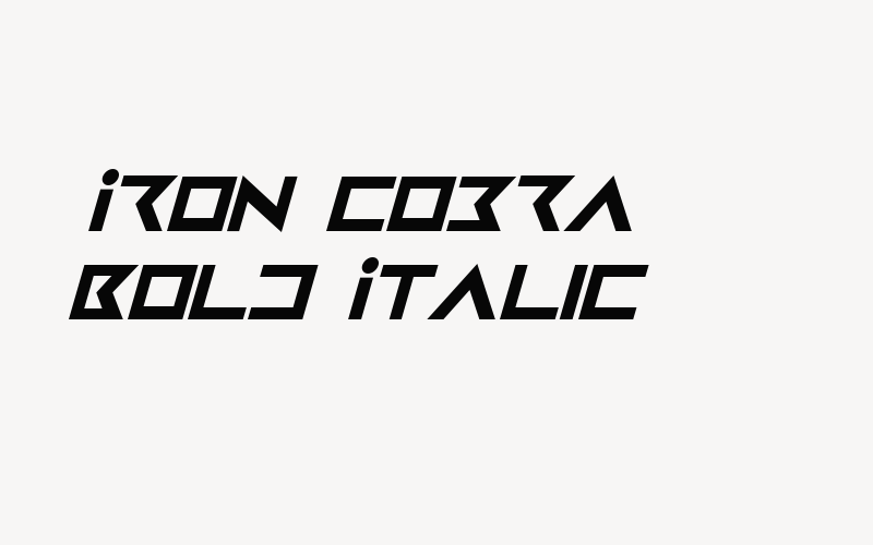 Iron Cobra Bold Italic Font