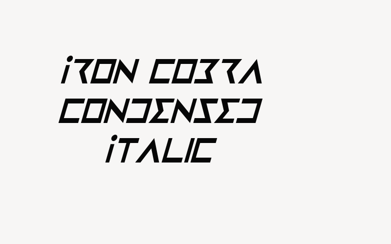 Iron Cobra Condensed Italic Font