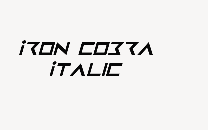 Iron Cobra Italic Font