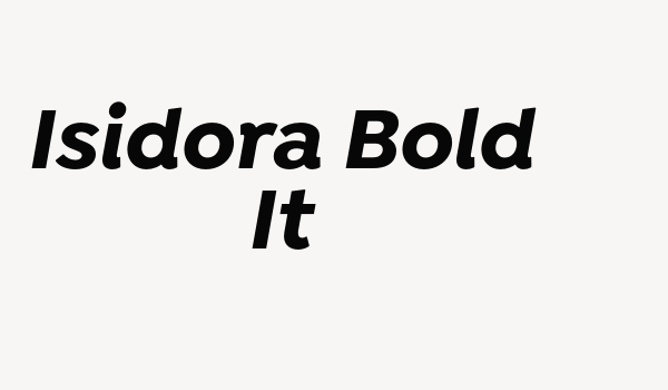 Isidora Bold It Font