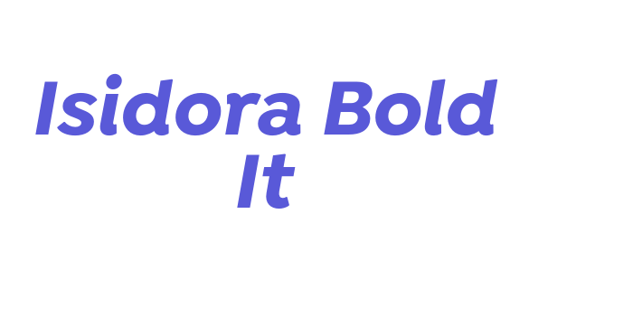 Isidora Bold It Font Download