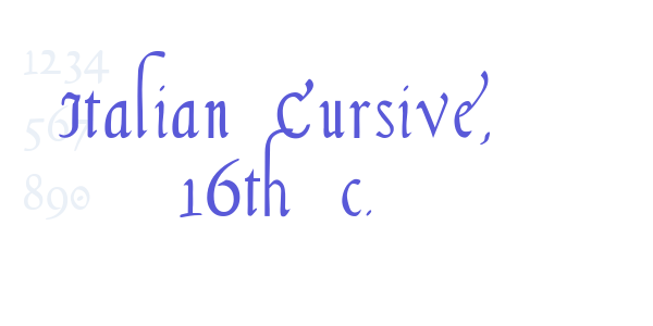 Italian Cursive, 16th c. font