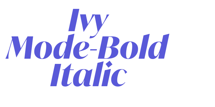 Ivy Mode-Bold Italic Font