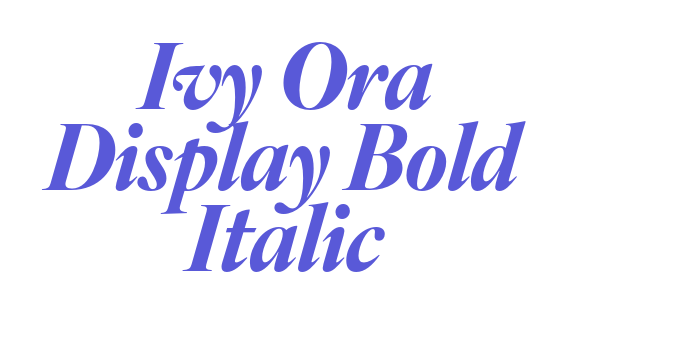 Ivy Ora Display Bold Italic Font Download