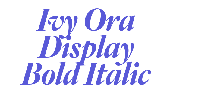 Ivy Ora Display Bold Italic Font