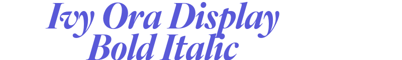 Ivy Ora Display Bold Italic