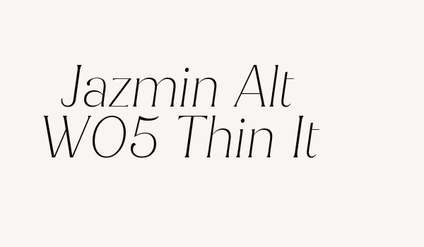 Jazmin Alt W05 Thin It Font