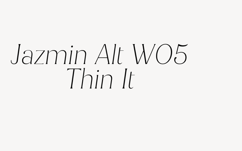 Jazmin Alt W05 Thin It Font