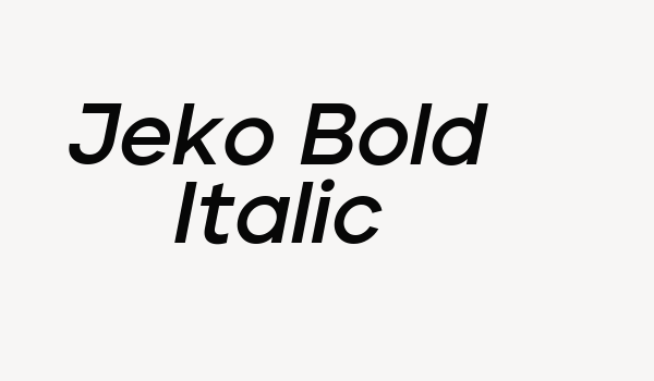 Jeko Bold Italic Font