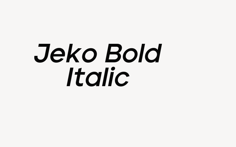 Jeko Bold Italic Font