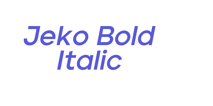 Jeko Bold Italic Font Download