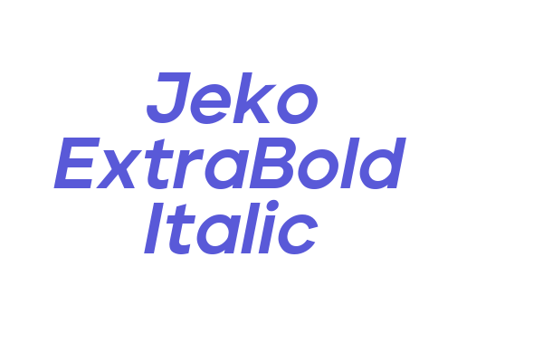 Jeko ExtraBold Italic Font