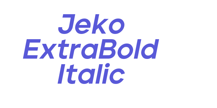 Jeko ExtraBold Italic Font Download