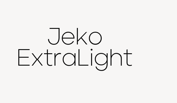 Jeko ExtraLight Font