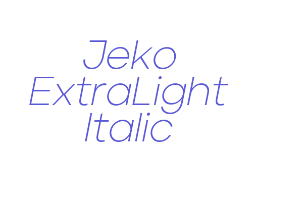 Jeko ExtraLight Italic Font