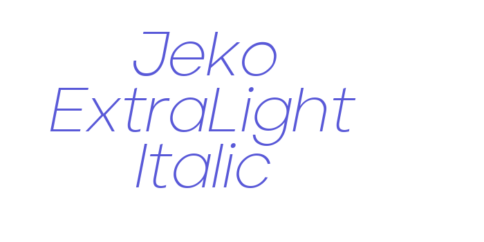 Jeko ExtraLight Italic Font Download