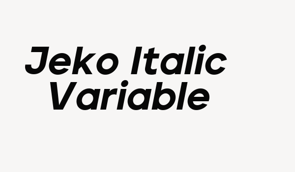 Jeko Italic Variable Font