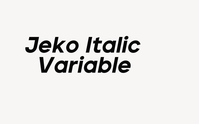 Jeko Italic Variable Font