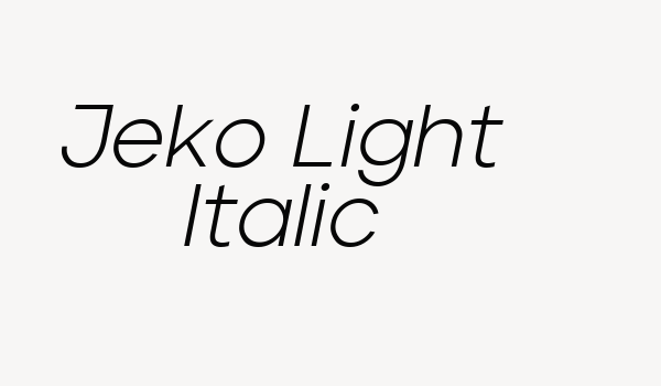 Jeko Light Italic Font