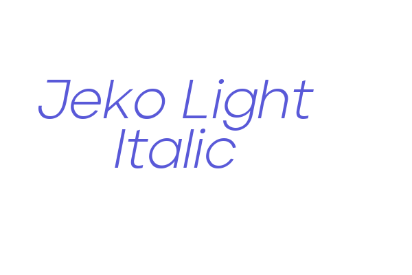 Jeko Light Italic Font