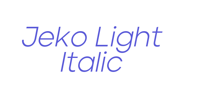 Jeko Light Italic Font Download