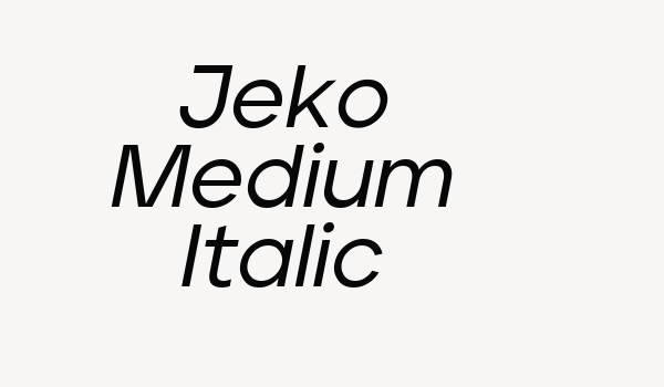 Jeko Medium Italic Font