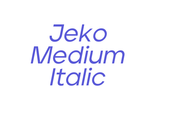 Jeko Medium Italic Font