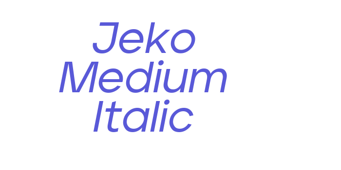 Jeko Medium Italic Font Download