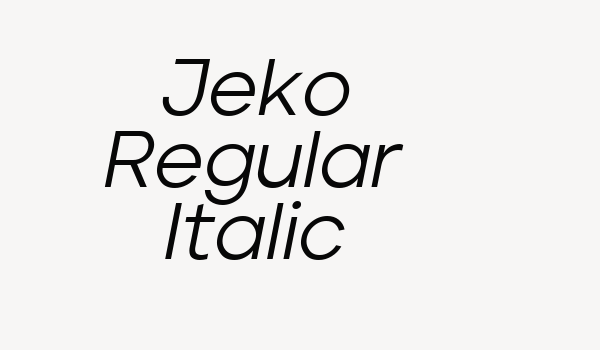 Jeko Regular Italic Font