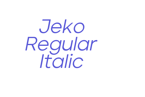 Jeko Regular Italic Font