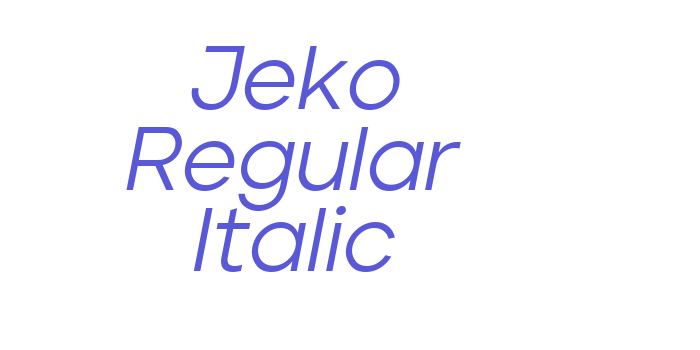 Jeko Regular Italic Font Download