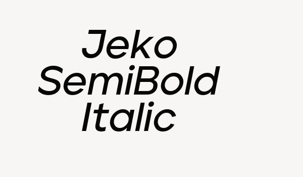 Jeko SemiBold Italic Font