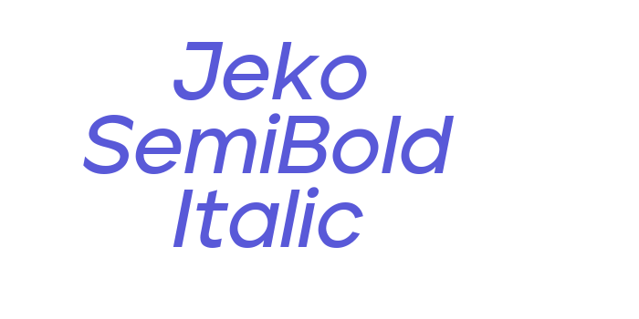 Jeko SemiBold Italic Font Download