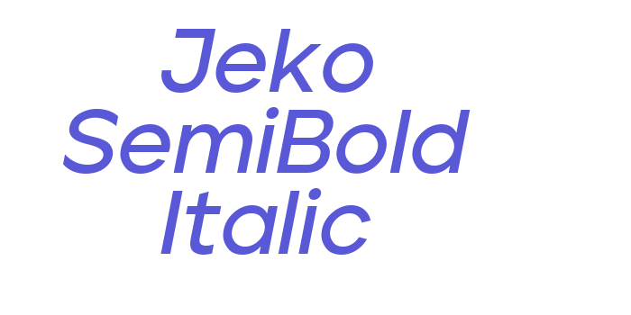 Jeko SemiBold Italic Font