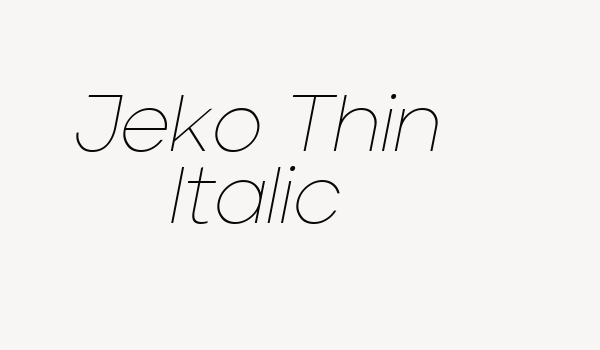 Jeko Thin Italic Font