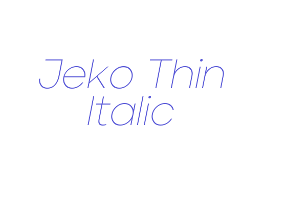 Jeko Thin Italic Font