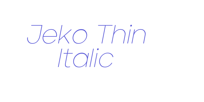 Jeko Thin Italic Font Download