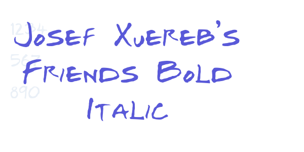 Josef Xuereb’s Friends Bold Italic font free