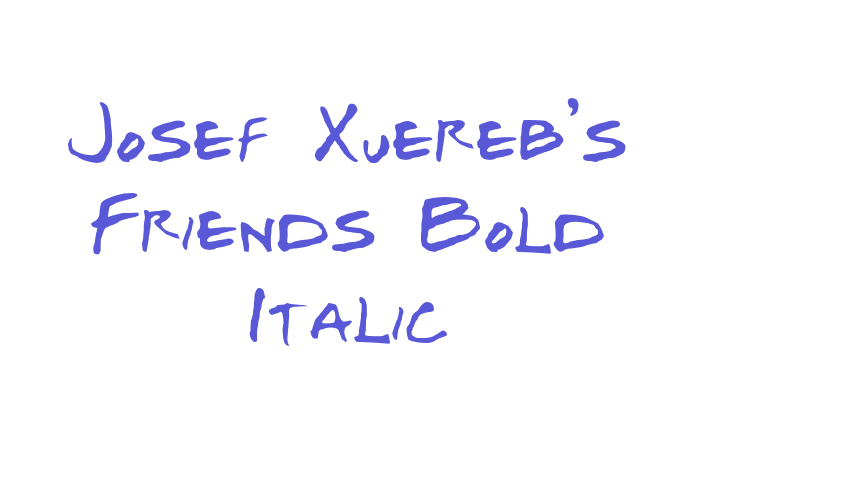 Josef Xuereb’s Friends Bold Italic Font Download