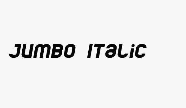 Jumbo Italic Font