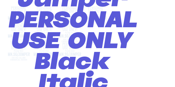 Jumper PERSONAL USE ONLY Black Italic font free