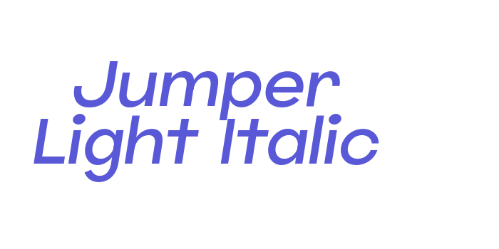 Jumper Light Italic Font Download