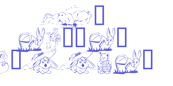 KR Easter Bunnies Font