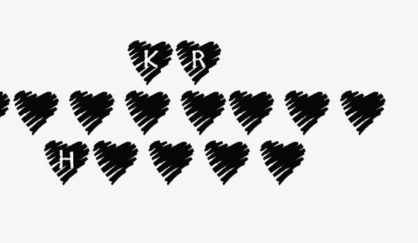 KR Scribble Heart Font