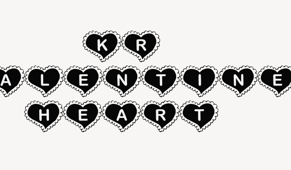 KR Valentine Heart Font